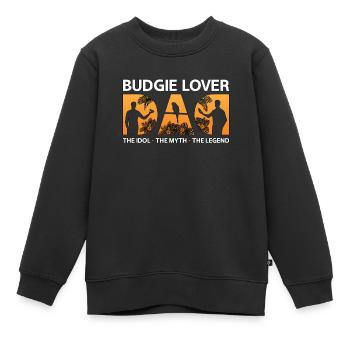 Amoureux des perruches Papa L’idole Le mythe Propriétaire de perruche - Sweat Premium enfant bio - noir - Devant - AI Model Kid Female (0cm)