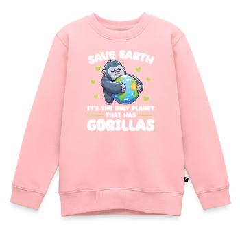 C’est la seule planète avec le Jour de la Terre des gorilles - Sweat Premium enfant bio - rose - Devant - AI Model Kid Female (0cm)