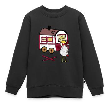 Bauwagen Handwerker Huhn Werkzeug Timyhaus - Kinder Premium Organic Sweatshirt - Schwarz - Vorne - AI Model Kid Female (0cm)