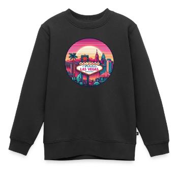 Las Vegas - Sweat Premium enfant bio - noir - Devant - AI Model Kid Female (0cm)