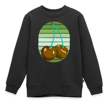 Rockabilly Rétro Vintage Cerises - Sweat Premium enfant bio - noir - Devant - AI Model Kid Female (0cm)