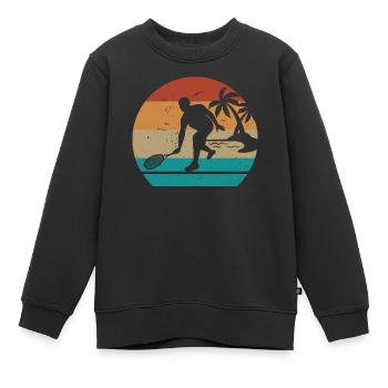 Squash player silhouette Squash Game Squash - Kinder Premium Organic Sweatshirt - Schwarz - Vorne - AI Model Kid Female (0cm)