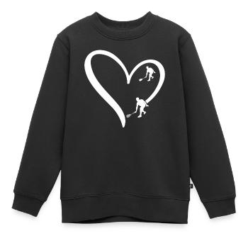 Squash Heart Squash player silhouette Squash - Kinder Premium Organic Sweatshirt - Schwarz - Vorne - AI Model Kid Female (0cm)