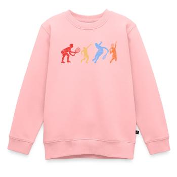 Silhouettes de joueurs de squash Squash - Sweat Premium enfant bio - rose - Devant - AI Model Kid Female (0cm)