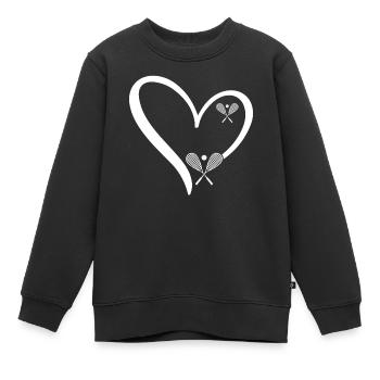 Squash Heart Squash Rackets Squash Player - Kinder Premium Organic Sweatshirt - Schwarz - Vorne - AI Model Kid Female (0cm)
