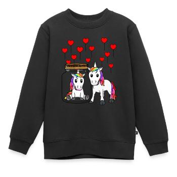 Unicorns Heartbreak Breakup Valentine's Day - Kids Premium Organic Sweatshirt - black - Front - AI Model Kid Female (0cm)