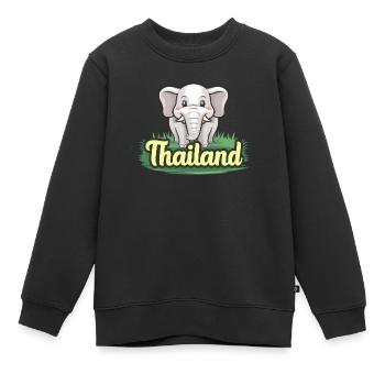 Stolzer Elefant aus Thailand - Kinder Premium Organic Sweatshirt - Schwarz - Vorne - AI Model Kid Female (0cm)