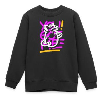Wir teilen uns ein Herz - Kinder Premium Organic Sweatshirt - Schwarz - Vorne - AI Model Kid Female (0cm)