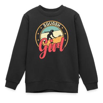 Joueuse de squash Fille de squash - Fille de squash - Sweat Premium enfant bio - noir - Devant - AI Model Kid Female (0cm)