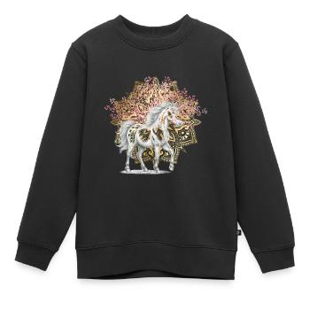 Mythologie Einhörner Einhorn Fabelwesen Fabel - Kinder Premium Organic Sweatshirt - Schwarz - Vorne - AI Model Kid Female (0cm)