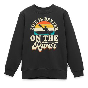 Kajak Kajakfahrer Kajaker - Kinder Premium Organic Sweatshirt - Schwarz - Vorne - AI Model Kid Female (0cm)