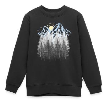 Montagnes, Nature, Montagnes, Forêt, Forêt de conifères, sapins, Brerg - Sweat Premium enfant bio - noir - Devant - AI Model Kid Female (0cm)