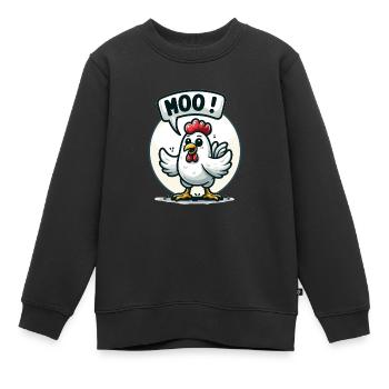 Das Huhn macht Muh - Kinder Premium Organic Sweatshirt - Schwarz - Vorne - AI Model Kid Female (0cm)