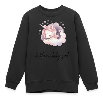 Willkommen, Baby Girl - Kinder Premium Organic Sweatshirt - Schwarz - Vorne - AI Model Kid Female (0cm)