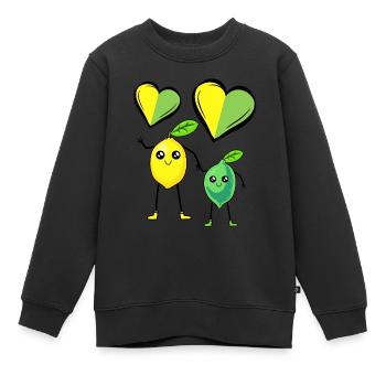 Lemon, Lemon, Fruit, Fruit, Fruit, Lemon - Kids Premium Organic Sweatshirt - black - Front - AI Model Kid Female (0cm)