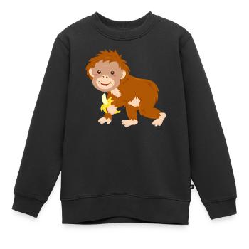 Orang Utan Affenbaby - Kinder Premium Organic Sweatshirt - Schwarz - Vorne - AI Model Kid Female (0cm)