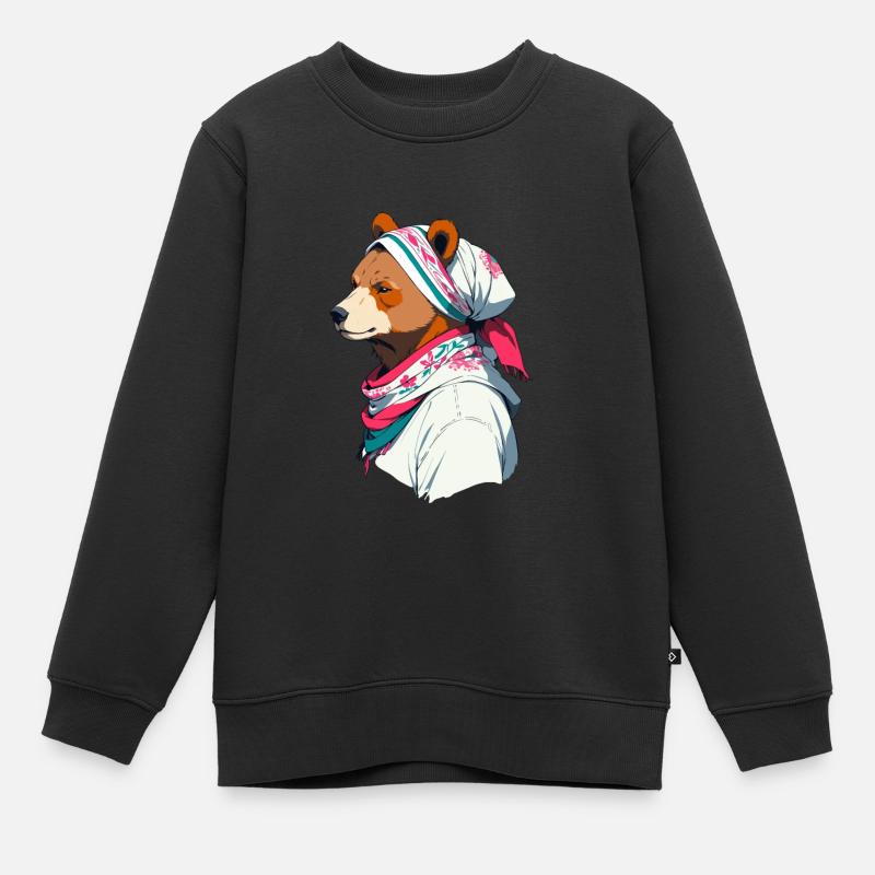 Drôle Maman Ours Mère Ours Ours Amoureux de l’Ours - Sweat Premium enfant bio - noir