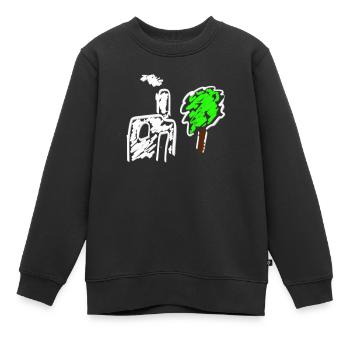 Home - Sweat Premium enfant bio - noir - Devant - AI Model Kid Female (0cm)