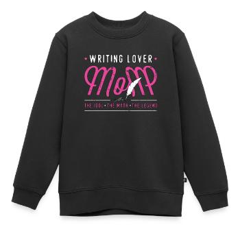 Écriture Amante Maman L’Idole Le Mythe Livre Écrivain - Sweat Premium enfant bio - noir - Devant - AI Model Kid Female (0cm)
