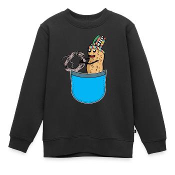 Erdnuss Hippie Tasche Erdnüsse witzig - Kinder Premium Organic Sweatshirt - Schwarz - Vorne - AI Model Kid Female (0cm)