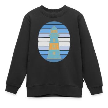 Phare Signal Phares maritimes - Sweat Premium enfant bio - noir - Devant - AI Model Kid Female (0cm)