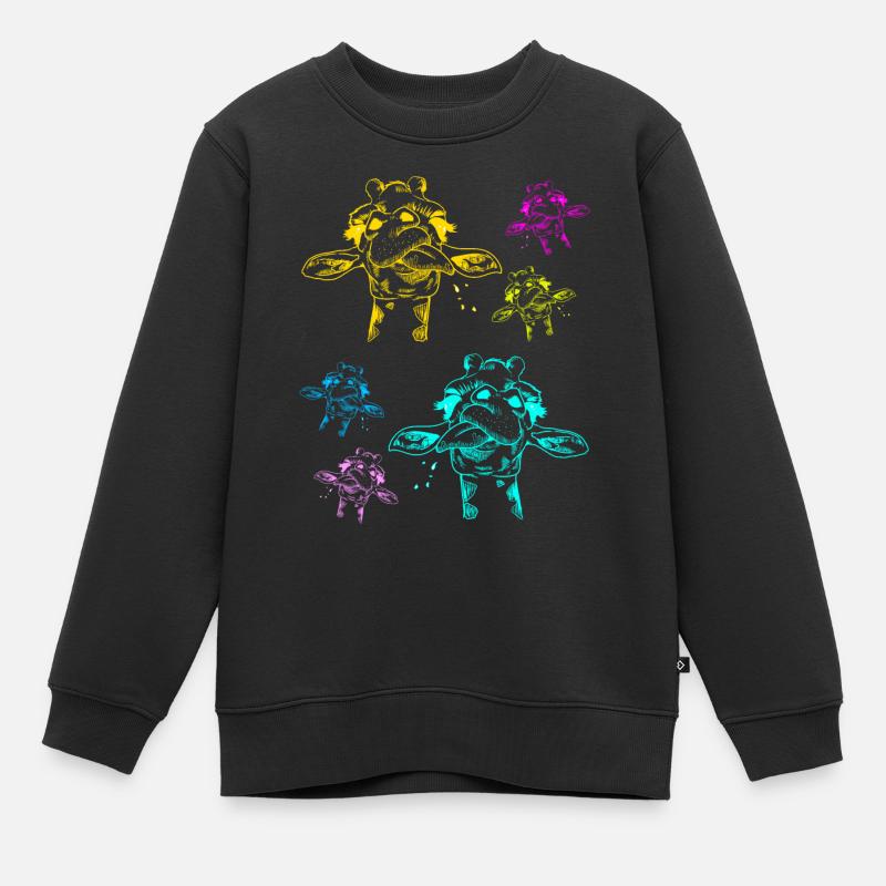 Giraffe Giraffen Safari - Kinder Premium Organic Sweatshirt - Schwarz