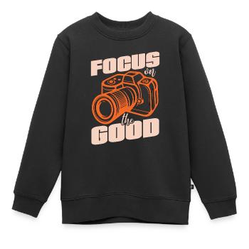 Photographer Focus On The Good Photograph Camera - Kinder Premium Organic Sweatshirt - Schwarz - Vorne - AI Model Kid Female (0cm)