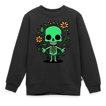 Squelette - Sweat Premium enfant bio - noir - Devant - AI Model Kid Female (0cm)