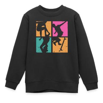 Skater Skateboard Skate - Kinder Premium Organic Sweatshirt - Schwarz - Vorne - AI Model Kid Female (0cm)