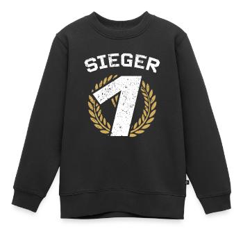 Turnier Sieger Gewinner Erster Platz Geschenk - Kinder Premium Organic Sweatshirt - Schwarz - Vorne - AI Model Kid Female (0cm)