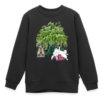 Lapin Valise Vacances Rongeur Voyage Lapin - Sweat Premium enfant bio - noir - Devant - AI Model Kid Female (0cm)
