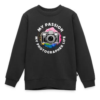 Photographer My Passion My Photographer Cameraman - Kinder Premium Organic Sweatshirt - Schwarz - Vorne - AI Model Kid Female (0cm)