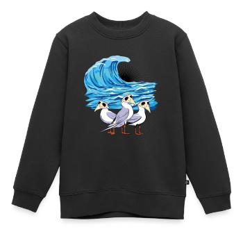 Mouettes Mouette Nature Conservation Bien-être animal Environnement Nature - Sweat Premium enfant bio - noir - Devant - AI Model Kid Female (0cm)