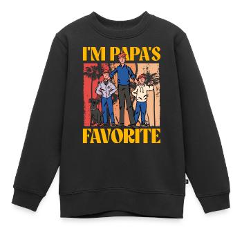 Ich bin Papas Liebling - Kinder Premium Organic Sweatshirt - Schwarz - Vorne - AI Model Kid Female (0cm)