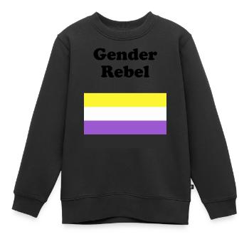 Nicht-binäre Flagge Geschlecht Rebell - Kinder Premium Organic Sweatshirt - Schwarz - Vorne - AI Model Kid Female (0cm)