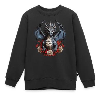Colorful Fire Dragon for Dragon Fans - Kids Premium Organic Sweatshirt - black - Front - AI Model Kid Female (0cm)