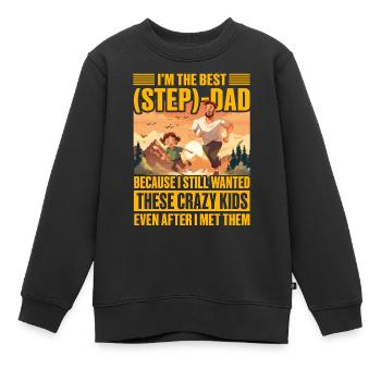 I'm the best Step Dad - Kids Premium Organic Sweatshirt - black - Front - AI Model Kid Female (0cm)