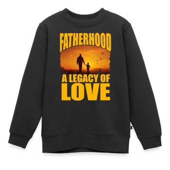 La paternité, un héritage d’amour - Sweat Premium enfant bio - noir - Devant - AI Model Kid Female (0cm)