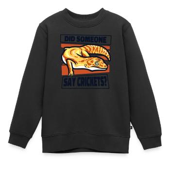 Did Someone Say Crickets Gekkota Crested Leopard - Kids Premium Organic Sweatshirt - black - Front - AI Model Kid Female (0cm)