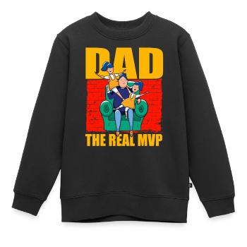 Papa - Sweat Premium enfant bio - noir - Devant - AI Model Kid Female (0cm)