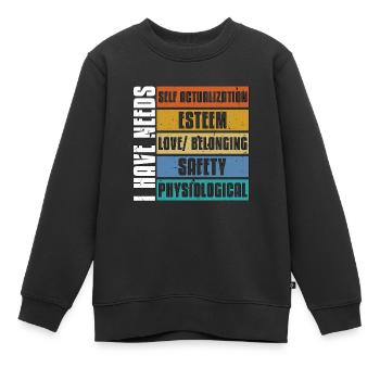 School Psych I Have Needs Psychologist Counseling - Kinder Premium Organic Sweatshirt - Schwarz - Vorne - AI Model Kid Female (0cm)