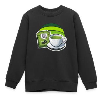 Hot Tea Earl Grey Girlie Coffee Lover Hot Drinks - Kinder Premium Organic Sweatshirt - Schwarz - Vorne - AI Model Kid Female (0cm)