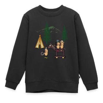 Cacahuètes Cacahuètes Wild West Rider Tipi Nature - Sweat Premium enfant bio - noir - Devant - AI Model Kid Female (0cm)