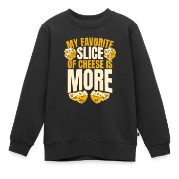 Meine Lieblingskäsescheibe ist eher Maker Queso - Kinder Premium Organic Sweatshirt - Schwarz - Vorne - AI Model Kid Female (0cm)