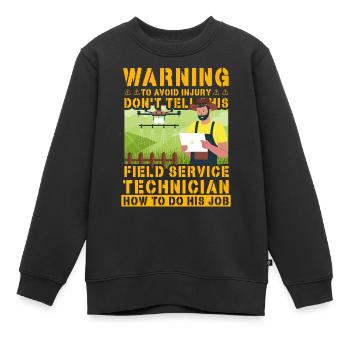 Warnung, um Verletzungen zu vermeidenSagen Sie es diesem Feld nicht - Kinder Premium Organic Sweatshirt - Schwarz - Vorne - AI Model Kid Female (0cm)