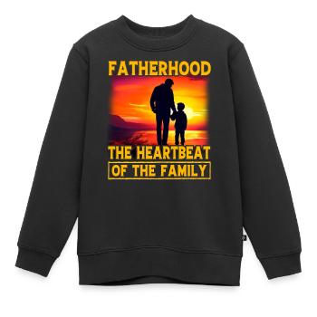 La paternité, le cœur de la famille - Sweat Premium enfant bio - noir - Devant - AI Model Kid Female (0cm)