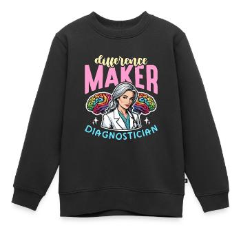 School Psych Difference Maker School Counselor - Kinder Premium Organic Sweatshirt - Schwarz - Vorne - AI Model Kid Female (0cm)
