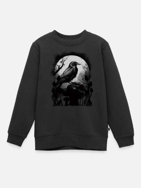 Korppi korppi varis Halloween varikset - Lasten Premium collegepaita luomu - musta