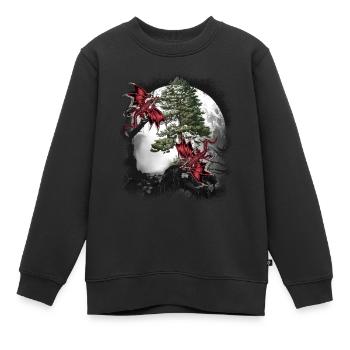 Drache Drachen Fabel Mittelalter Märchen Myth - Kinder Premium Organic Sweatshirt - Schwarz - Vorne - AI Model Kid Female (0cm)