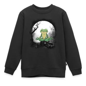 Grenouilles grenouilles méditation méditation habitants de la forêt - Sweat Premium enfant bio - noir - Devant - AI Model Kid Female (0cm)